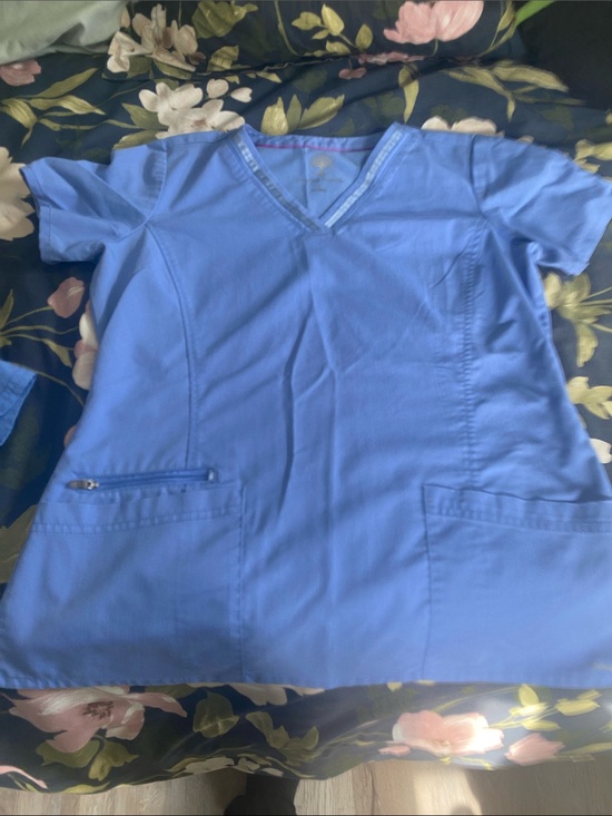 healing hands Tops - Healing Hands Ceil Blue Scrub Top